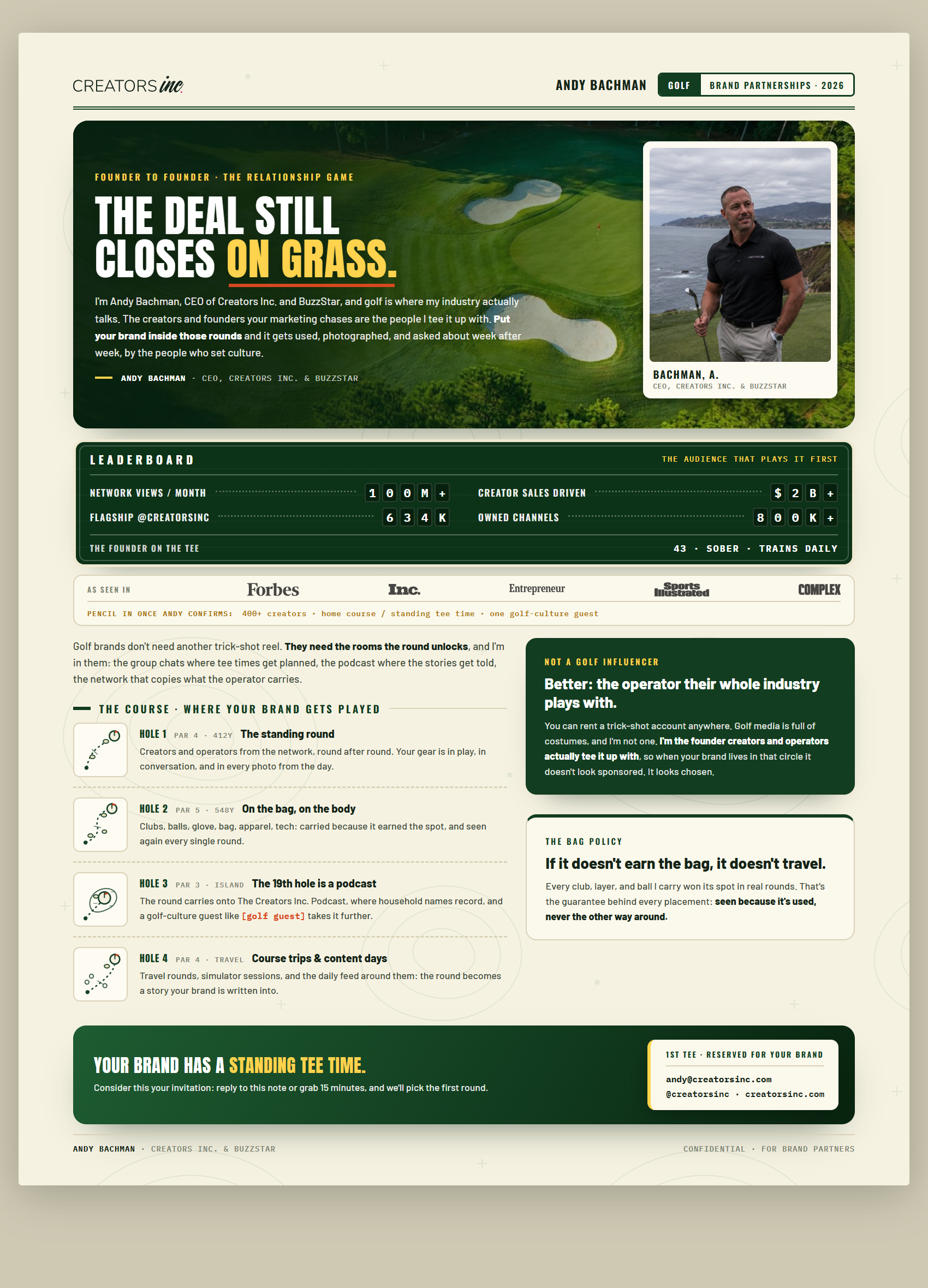 The Standing Game one-pager preview