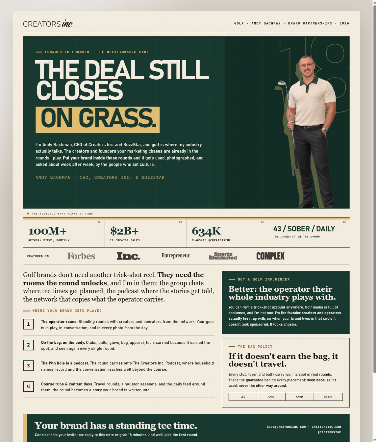Closes on Grass one-pager preview